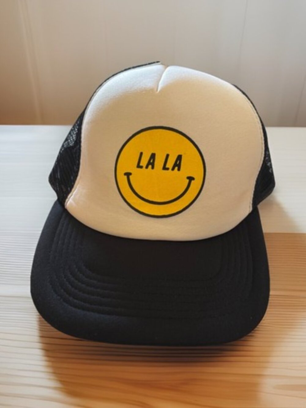 Dressed in LaLa Trucker Hat Smile Smiley